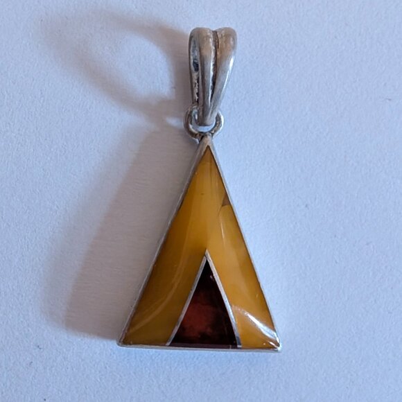 Valerio Polish Amber Sterling Silver Pendant - Picture 9 of 10